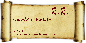 Radván Rudolf névjegykártya
